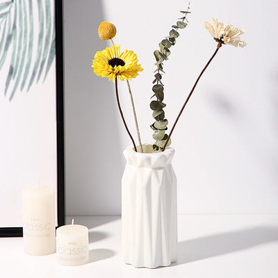 White Porcelain Vase Simple Modern Style Floor-to-ceiling Tall Vase