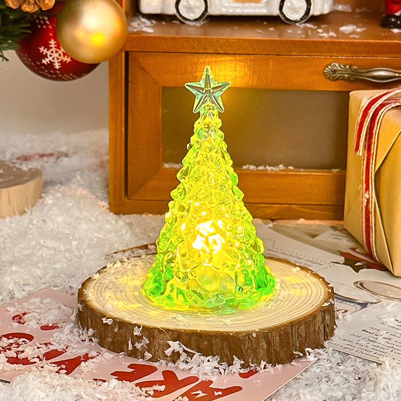 Christmas Star Tree Night Light LED Room Decoration Iceberg Atmosphere Light Children's Christmas Gift Desktop Ornament
