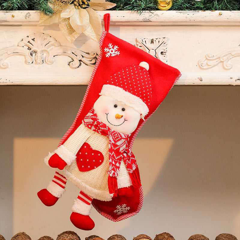 Christmas Socks Gift Bag Christmas Decorative Socks Christmas Eve Christmas Gift Children's Christmas Tree Pendant Candy Bag