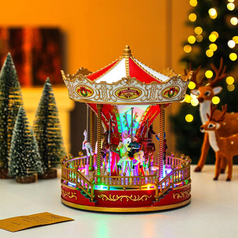 Xmas carousel ornaments, music box
