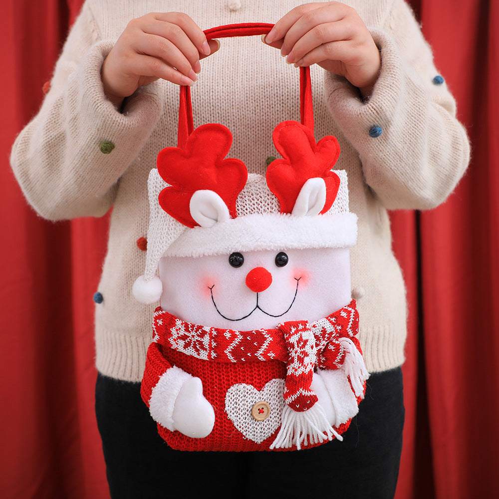 Christmas Gift Bag Christmas Eve Apple Bag Gift Bag Handbag Flip Hat Cartoon Candy Bag