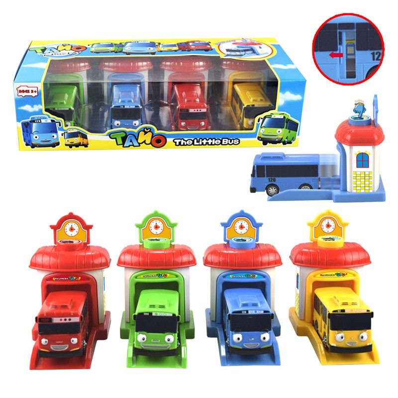 Toy pull back bus