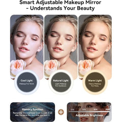 Travel Makeup Bag With LED Mirror,Train Case With Light Up Mirror, Portable Makeup Artist Organizer Bag With Adjustable Dividers, Makeup Brush Holder Storage