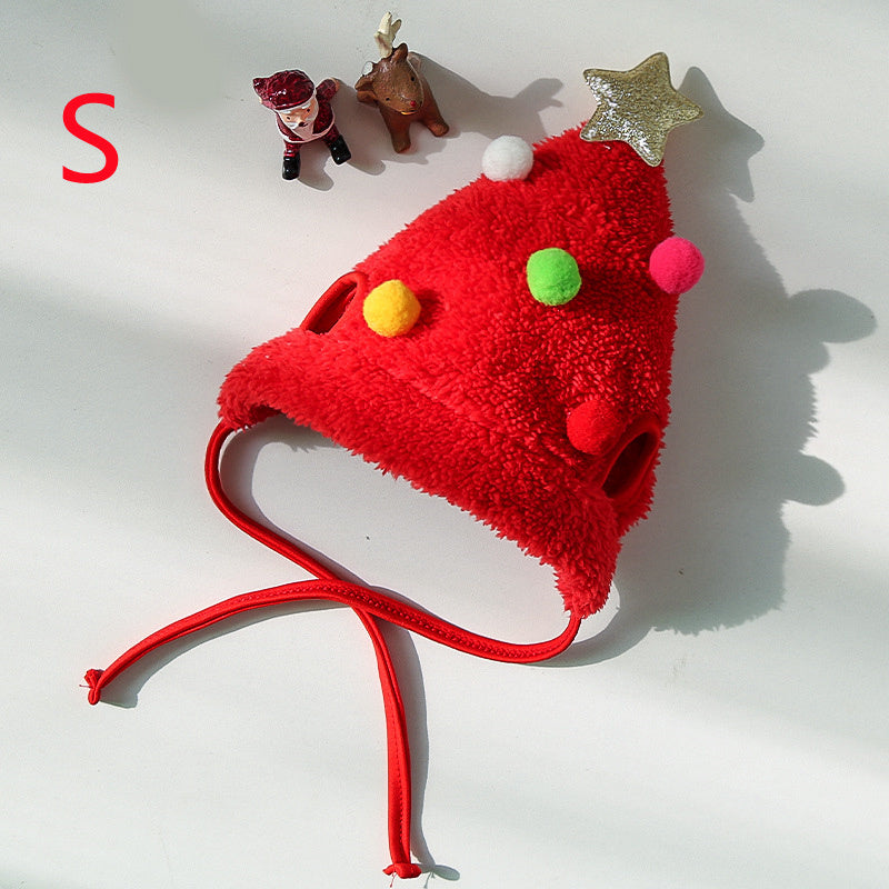 Dog Cat Pet Christmas Hat Saliva Towel Bib