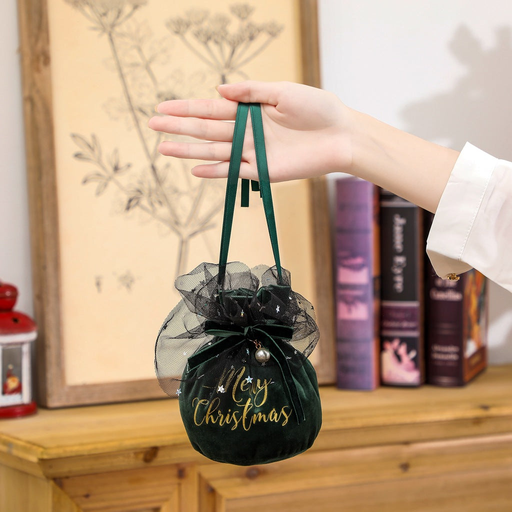 Christmas velvet apple gift bag, Christmas decorative items, children's candy bag, gift bag