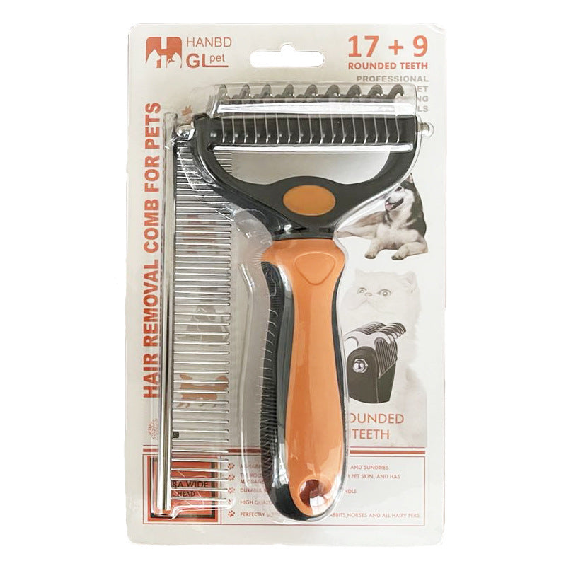 Pet Cat Dog Stainless Steel Double Sided Knotted Comb