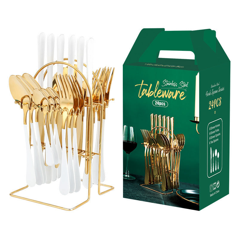 Gold Dinnerware Set Stainless Steel Tableware Set Knife