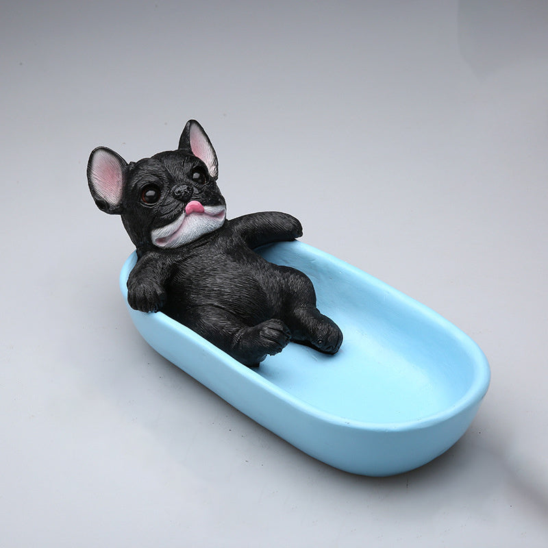 Lucky Dog Shoe Cabinet Decoration Resin Bulldog Model