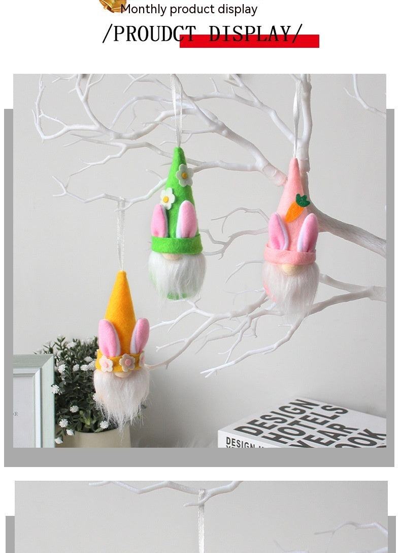 Easter Faceless Rabbit Hanging Cute Rabbit Ears Hanging Ornament Decorative