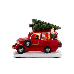 Christmas luminous small truck car with lights Christmas ornaments resin crafts gifts decorations