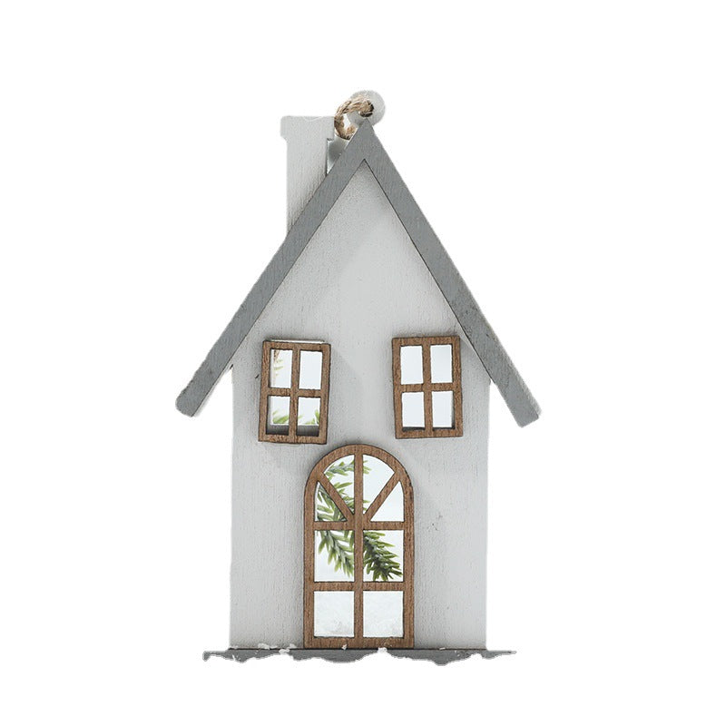 Christmas New Products Christmas Tree Small House Wooden Creative Small Pendant Hanging Decoration Christmas Decorations Gifts