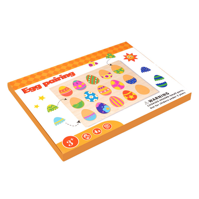 Children's Fun Puzzle Easter Egg Color Shape Matching Color Pattern Cognitive Early Education Thinking Logic Wooden Toys