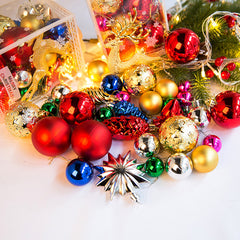 Christmas Decorations Bright Ball Gift Pack Christmas Tree Pendant Window Decoration Colorful Hanging Balls Set of 30