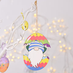 Easter Decoration Wood Rudolph Colored Wood Pendant Painted Print Hanging Ornaments