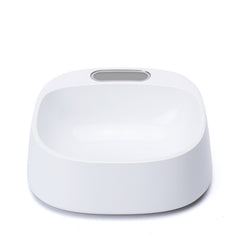 Pet weighing dog food bowl