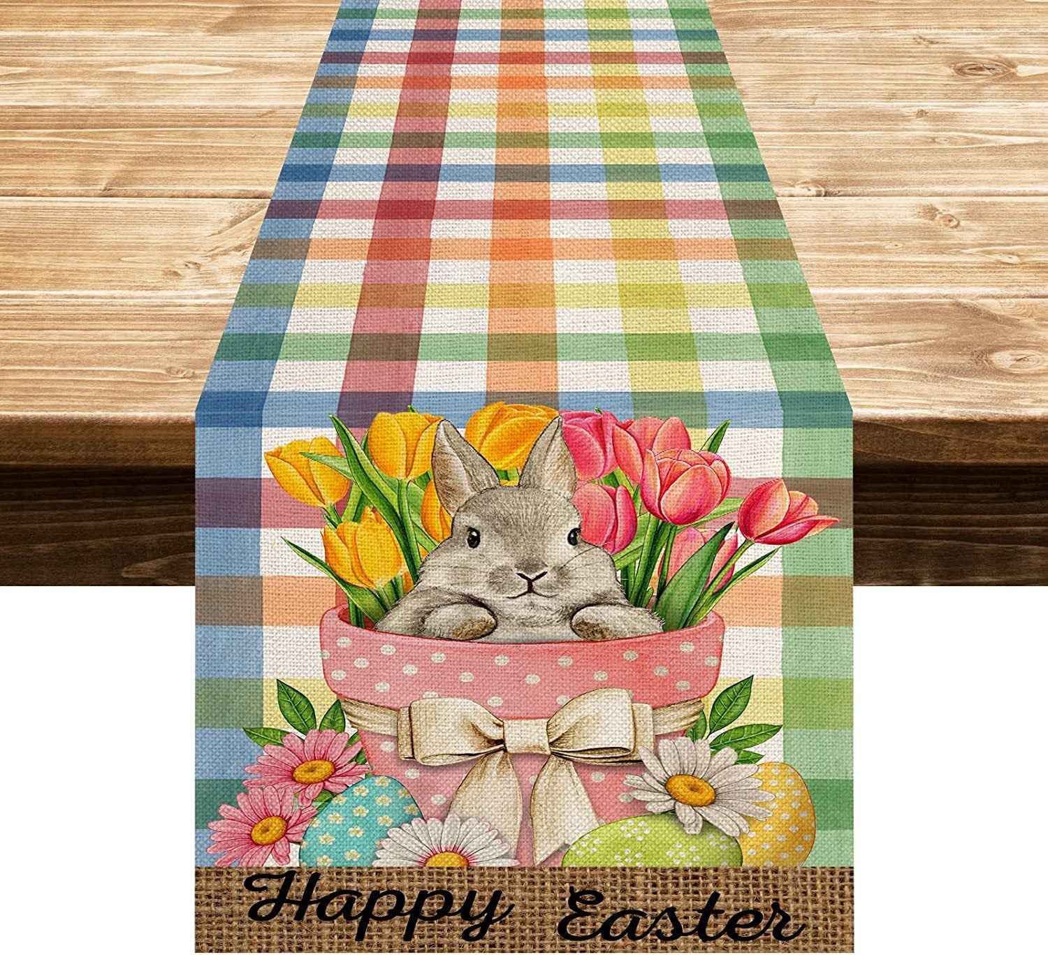 Linen Easter Rabbit Egg Restaurant Holiday Decoration Tablecloth