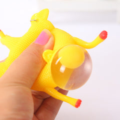 Venting toy laying hen