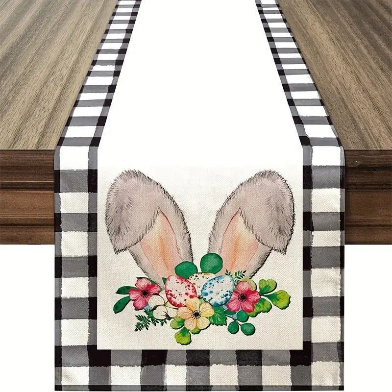Linen Easter Rabbit Egg Restaurant Holiday Decoration Tablecloth