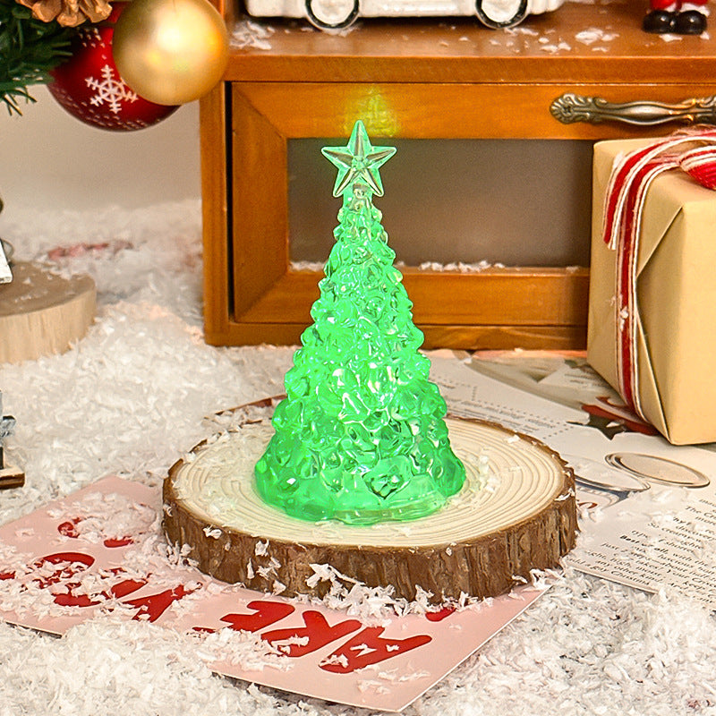 Christmas Star Tree Night Light LED Room Decoration Iceberg Atmosphere Light Children's Christmas Gift Desktop Ornament