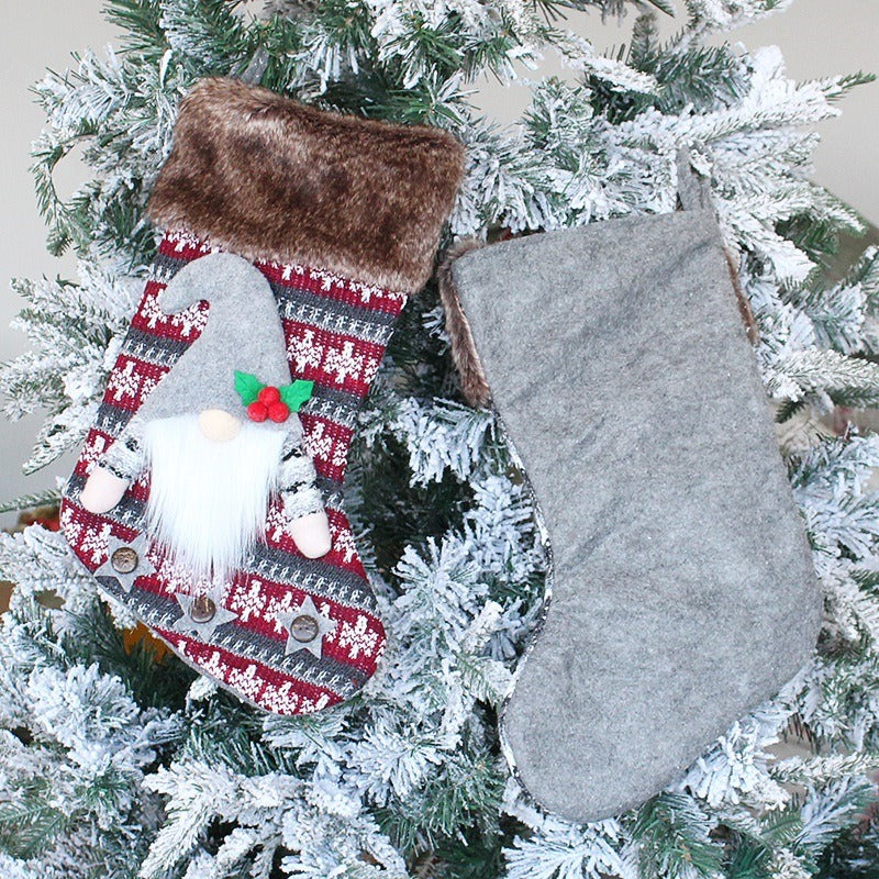 Christmas Tree Pendant 3D Christmas Socks Faceless Doll Gift Bag Plush Dwarf Old Man Candy Socks