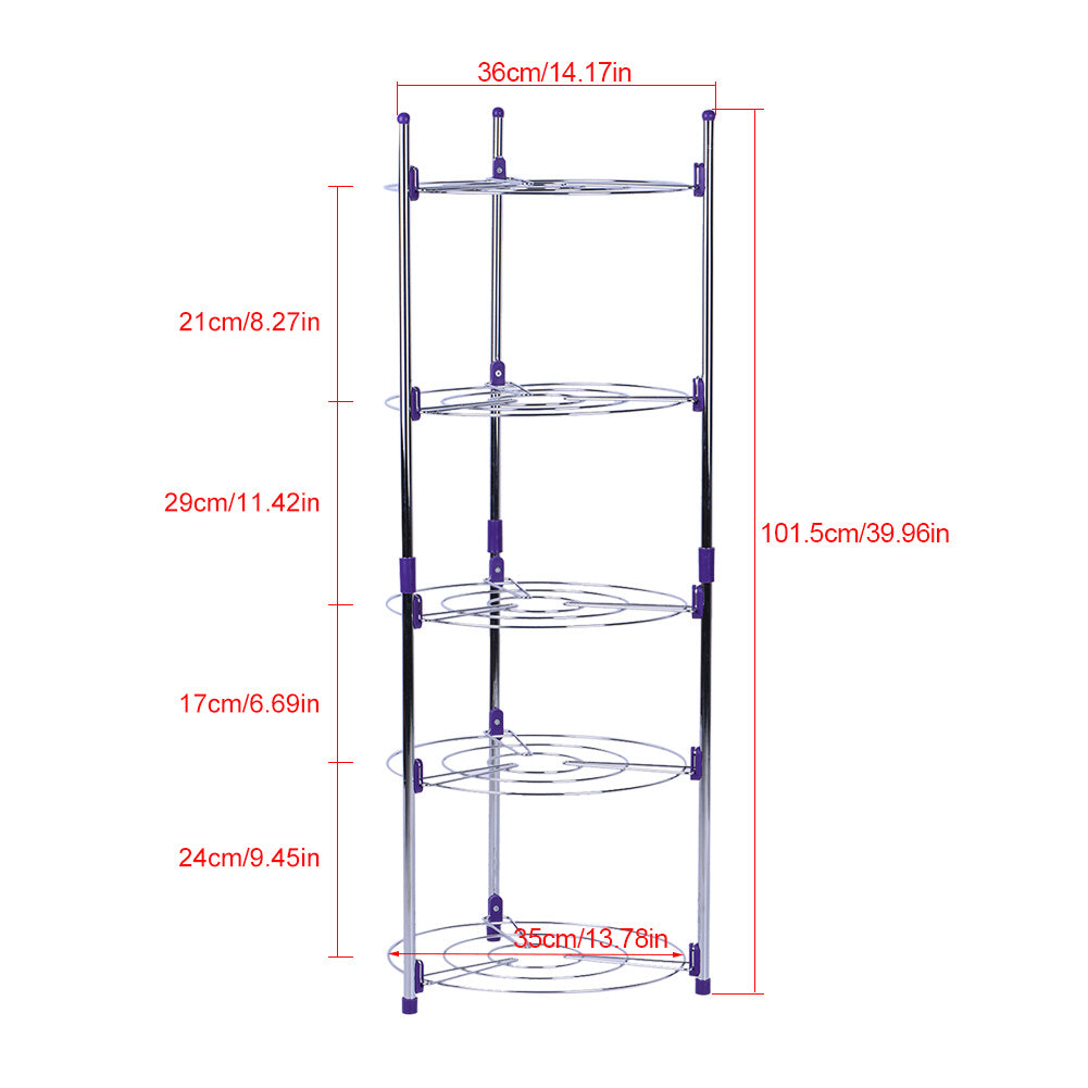 5 Tiers Home Kitchen Pans Pots Storage Rack Durable Metal Wire Shelving Organizer