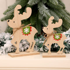 Christmas wooden desktop ornaments, shop window displays, DIY assembly, small gifts, Christmas deer decorations, and supplies