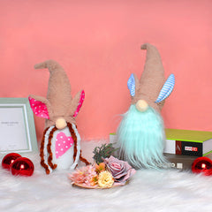 Easter Dwarf Doll Ornament Rabbit Ears Elf Faceless Old Man Window Top Decoration