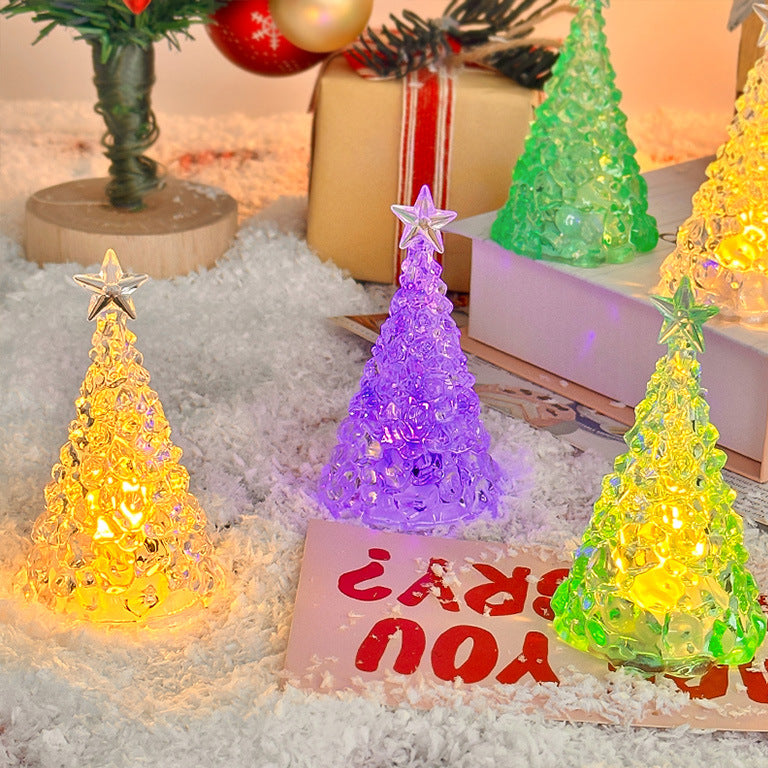 Christmas Star Tree Night Light LED Room Decoration Iceberg Atmosphere Light Children's Christmas Gift Desktop Ornament