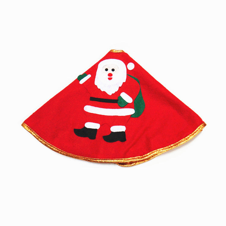 Christmas tree skirt 60cm non-woven fabric gold border single picture Christmas decoration