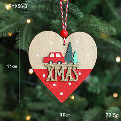 Christmas Pendant Wooden Star Pentagram Love Christmas Decoration Colorful Christmas Tree Decoration Atmosphere Arrangement