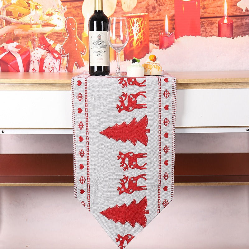 Christmas decoration polyester cotton table flag creative old man snowman reindeer