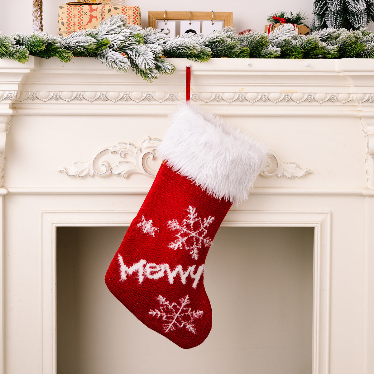 Christmas decoration supplies, high-end red plush Christmas socks