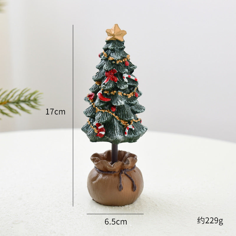 Christmas resin mini Christmas tree ornament desktop small ornament Christmas gift Christmas decoration