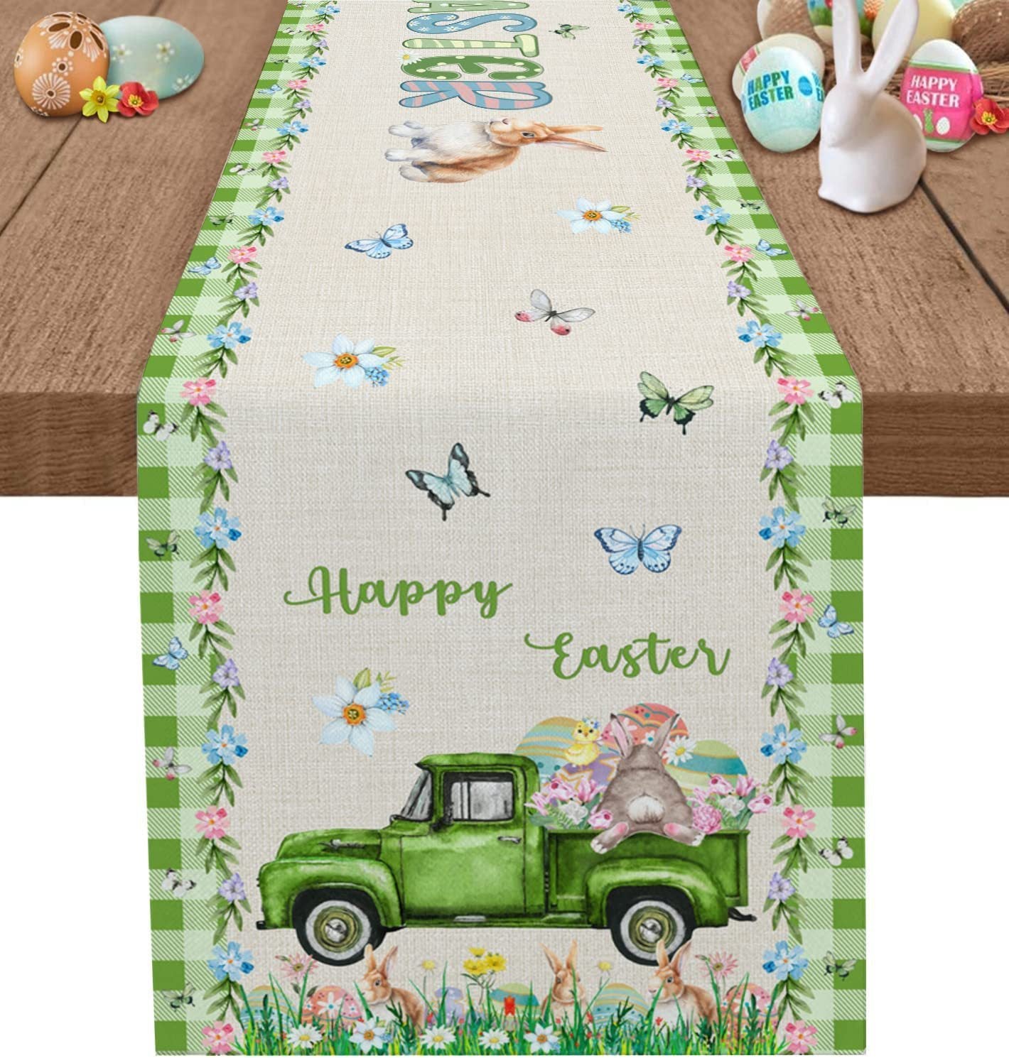 Linen Easter Rabbit Egg Restaurant Holiday Decoration Tablecloth
