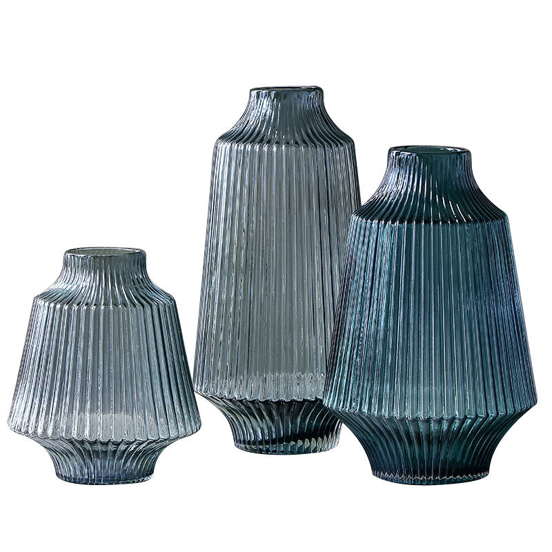Fashion Creative Light Green Thread Light Luxury Glass Vase Decorations Flower Vase