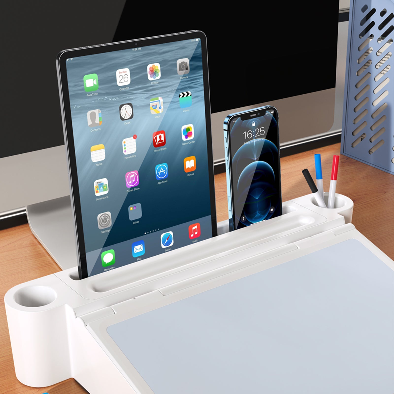 Multifunctional Reading Shelf Whiteboard With Organizer