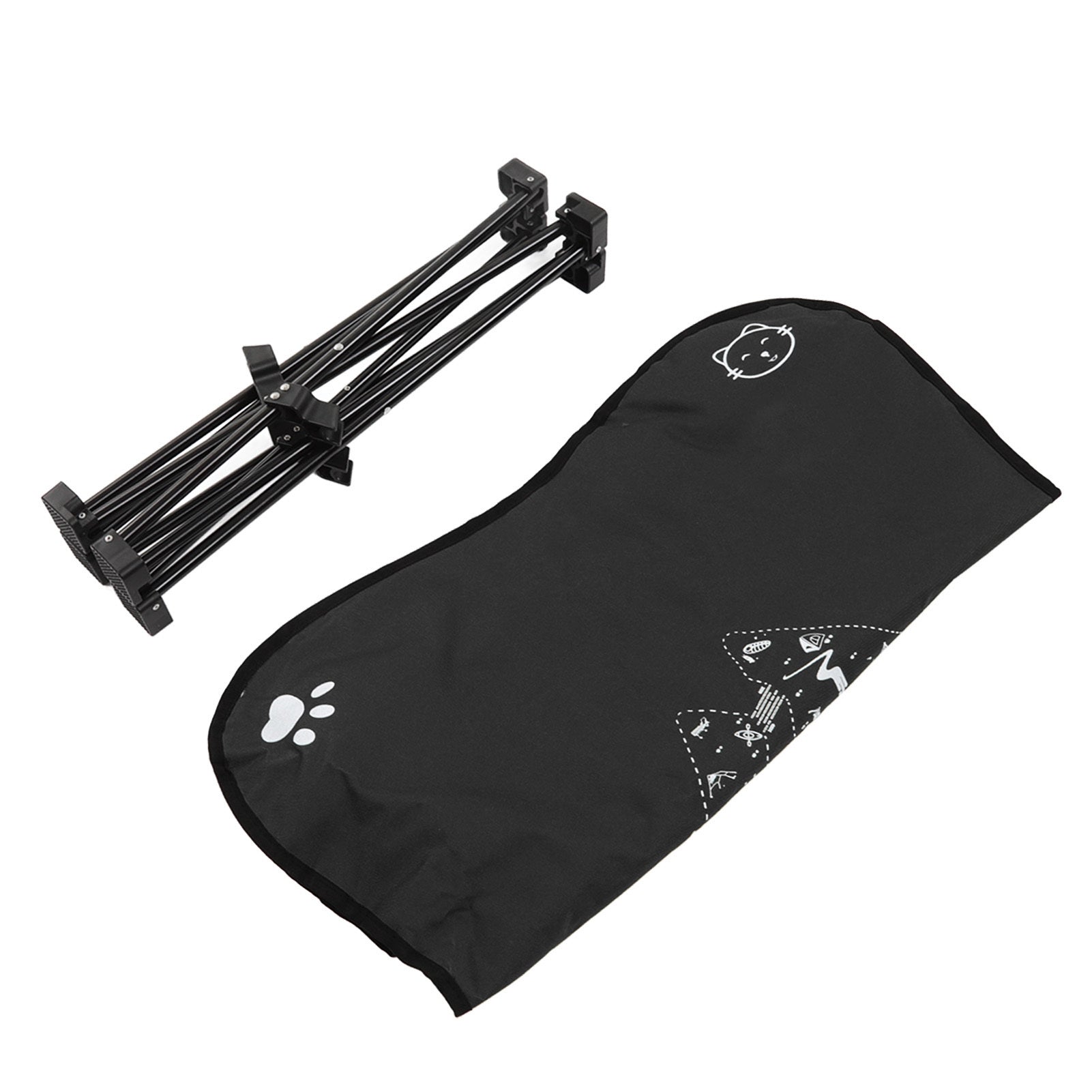 Elevated Dog Bed Foldable Portable Aluminum Alloy Bracket Soft Cushion Dog Cots Beds for Outdoors Camping Black