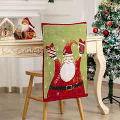 Christmas New Red and Green Snowman Elderly Chair Set, Stool Set, Home Atmosphere, Christmas Backrest Cushion Decoration
