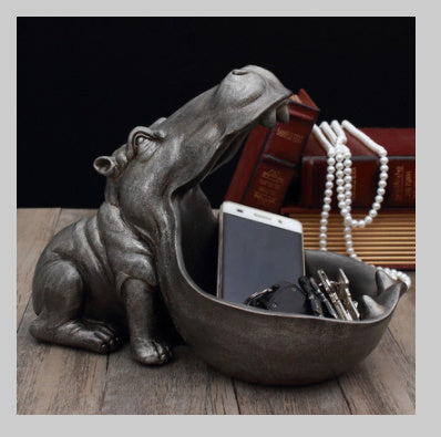 Hippo Decoration Creative Home Living Room Shoe Cabinet Sundries Organizer Ornament