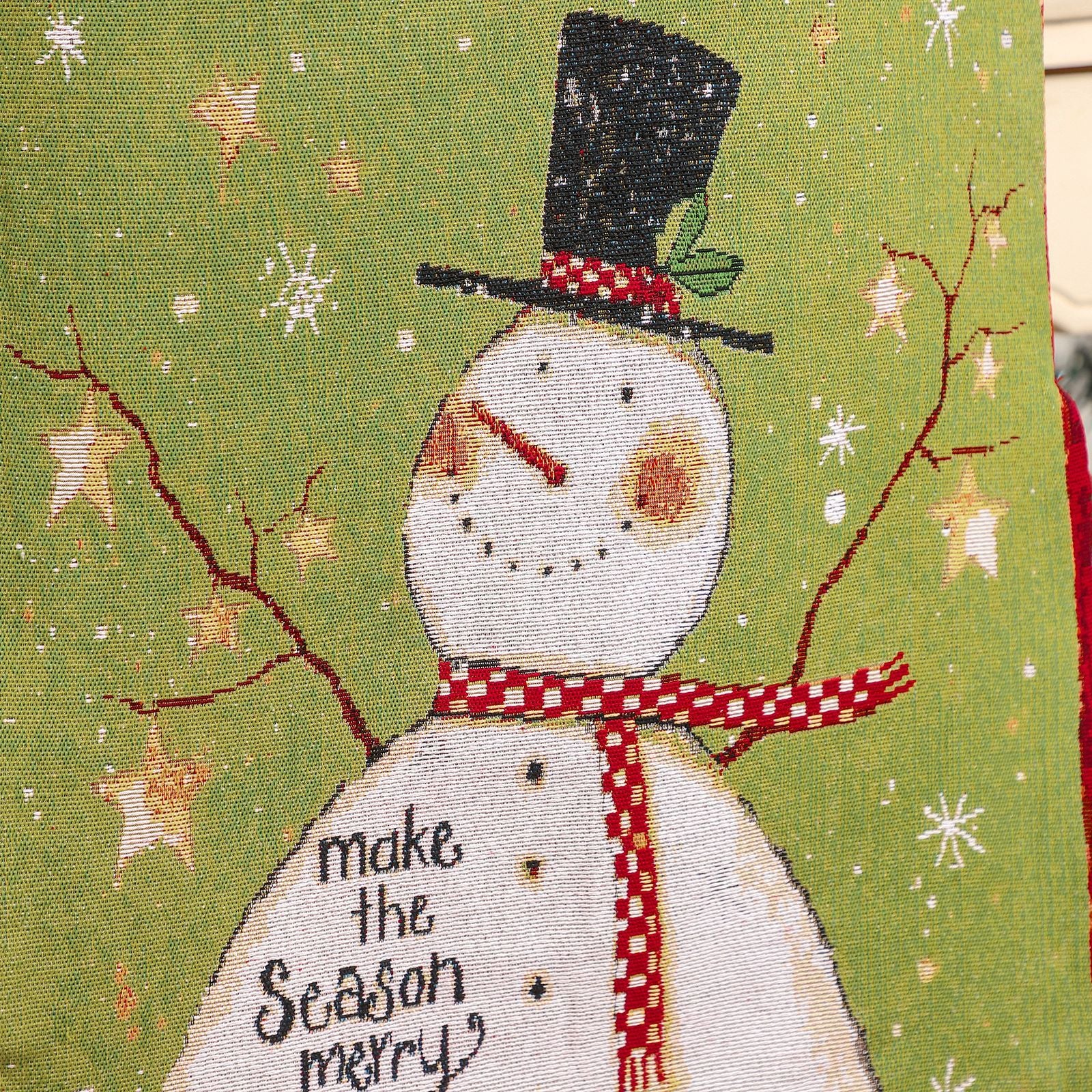 Christmas New Red and Green Snowman Elderly Chair Set, Stool Set, Home Atmosphere, Christmas Backrest Cushion Decoration