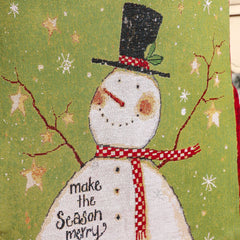 Christmas New Red and Green Snowman Elderly Chair Set, Stool Set, Home Atmosphere, Christmas Backrest Cushion Decoration