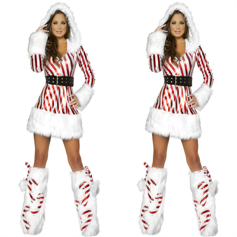 Color striped snowman costume uniform