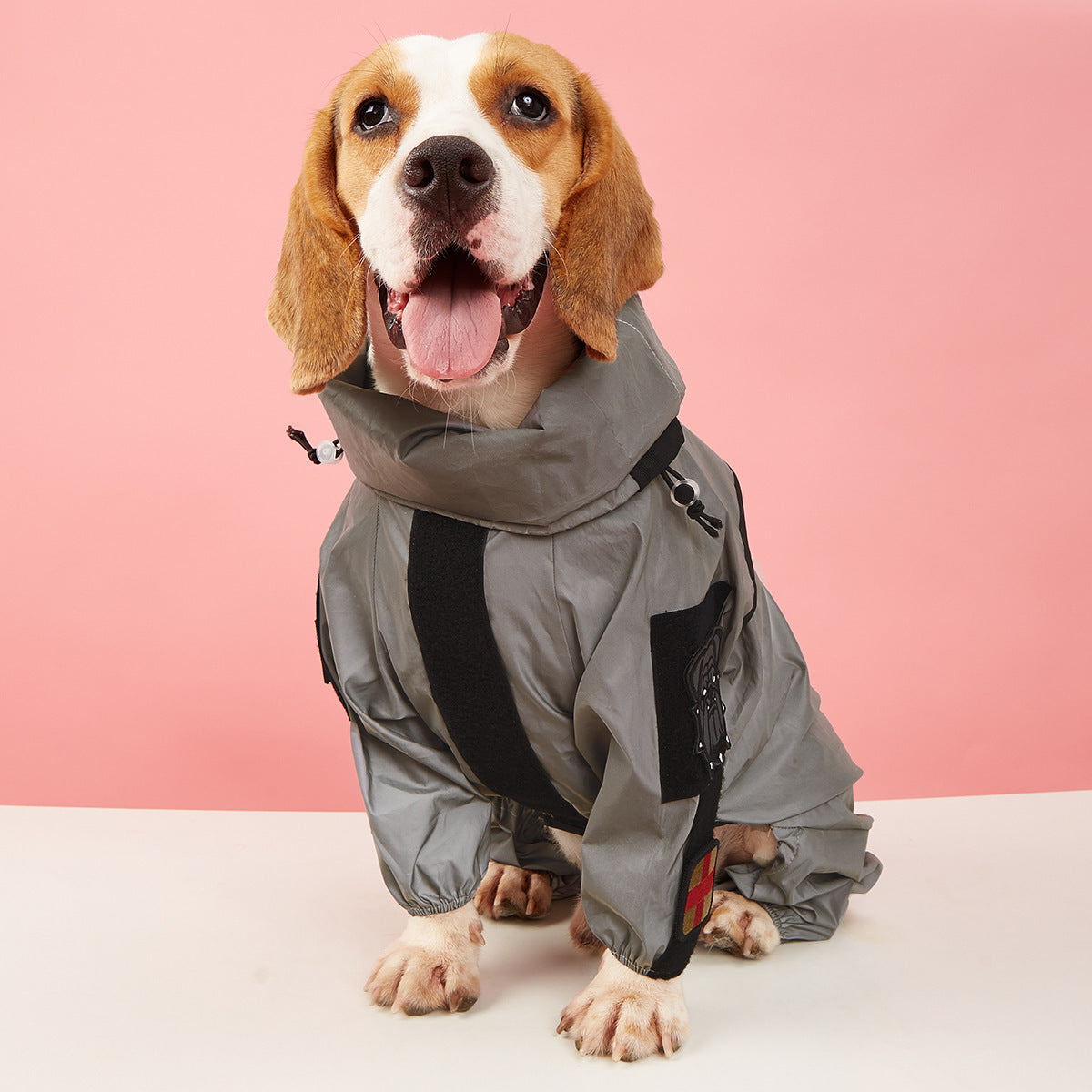 Pet Reflective All-inclusive Four-legged Large Dog Raincoat