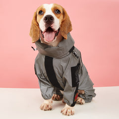 Pet Reflective All-inclusive Four-legged Large Dog Raincoat