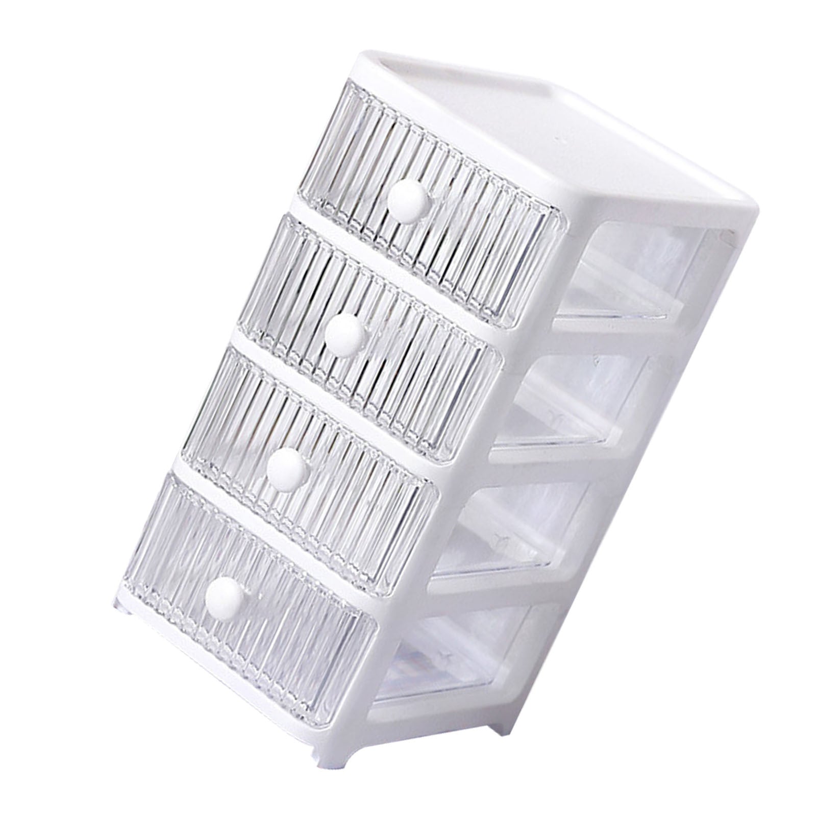 Desktop Storage Box with Drawers Multi Layers Transparent Multifunctional Stackable Desk Organizer for Home Bedroom Office 4 Layer