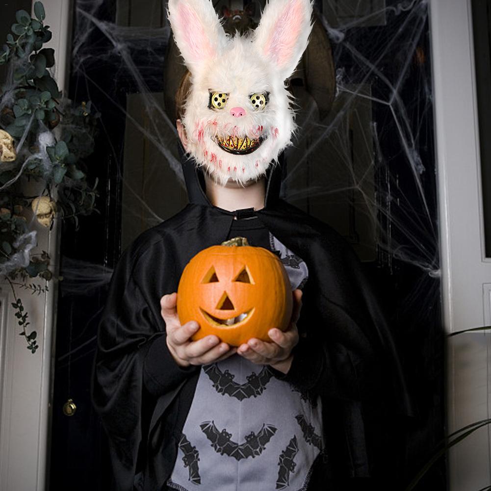 Evil Bloody Rabbit Mask Bloody Plush Bear Mask Halloween Horror Masks Masquerade Party Cosplay Masque Easter Props Tricky Mask