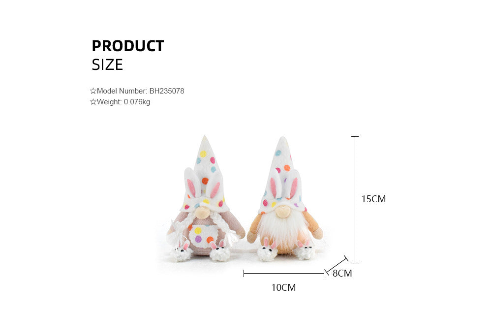 Colorful Dot Faceless Doll Easter Decoration Lu