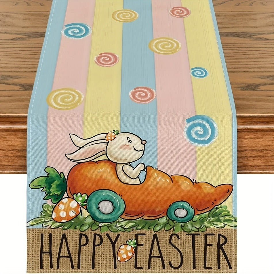 Linen Easter Rabbit Egg Restaurant Holiday Decoration Tablecloth