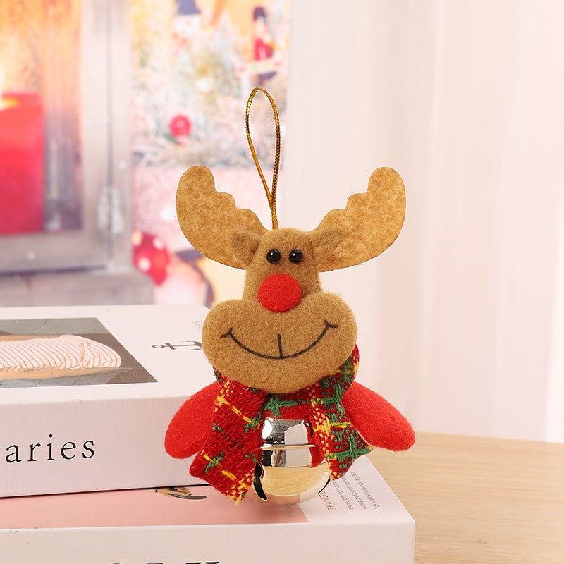 Christmas Tree Small Pendant Old Man Doll Holding Bell Christmas Day Decoration Supplies Small Gifts