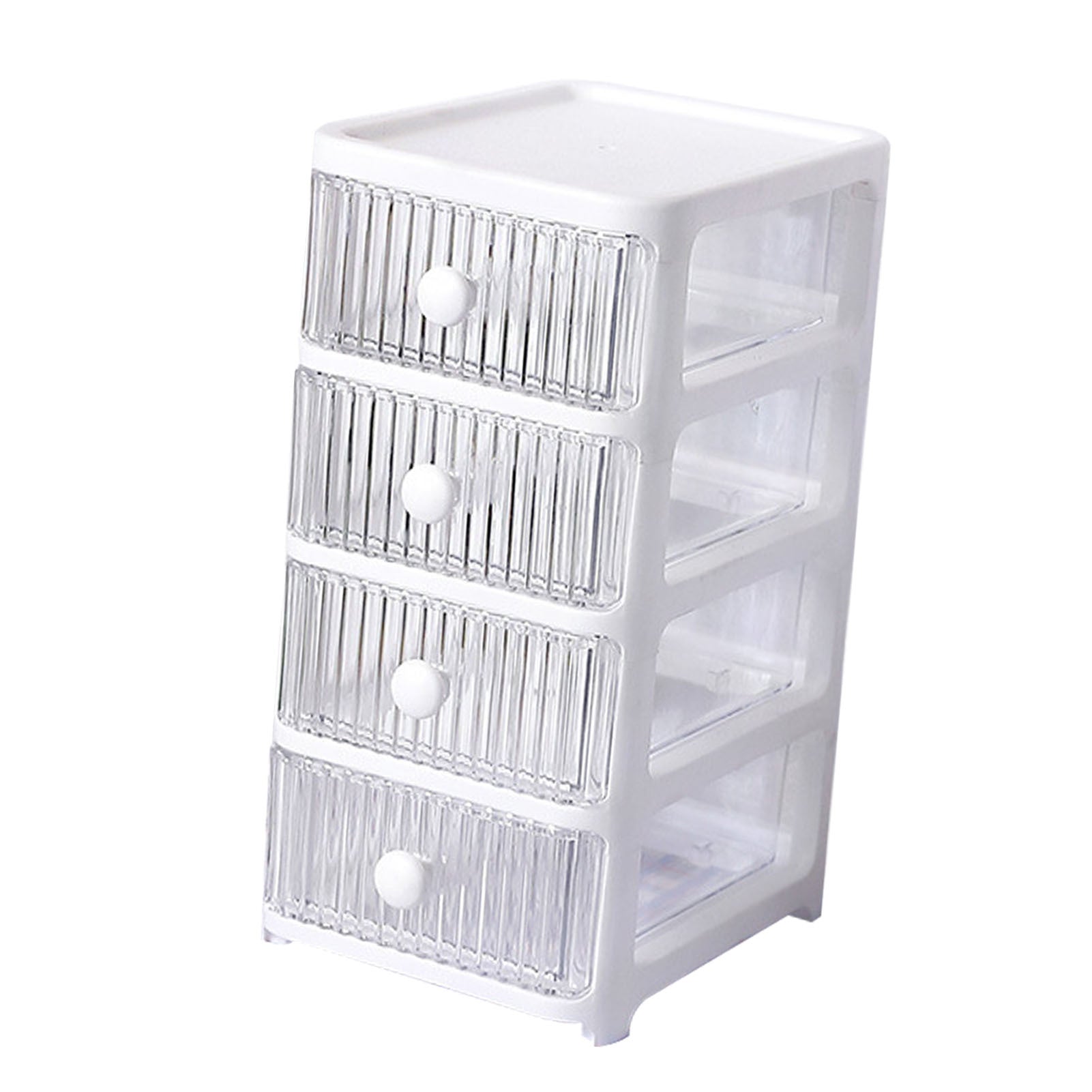Desktop Storage Box with Drawers Multi Layers Transparent Multifunctional Stackable Desk Organizer for Home Bedroom Office 4 Layer